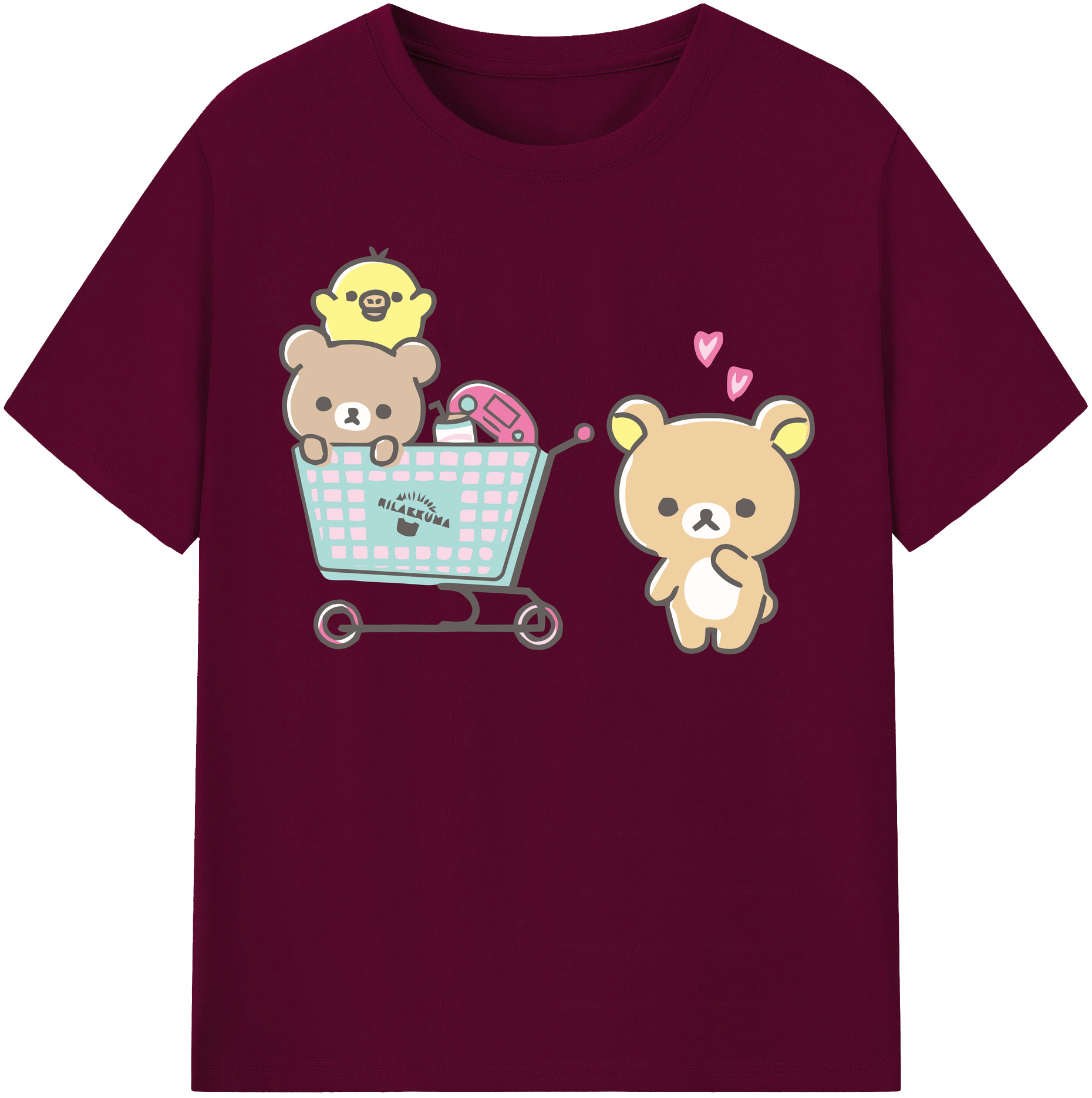 （画像用） リラックマ リラックマ キイロイトリ Rilakkuma Korilakkuma Kiiroitori レディースカジュアルプリントTシャツ（綿100％）
